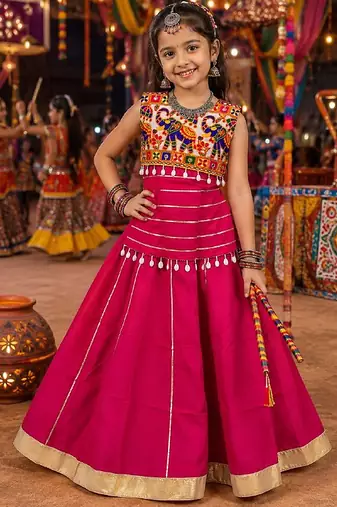 Premium roman silk chaniya choli for navratri & garba | fully flared lehenga