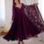 Wine anarkali suit set with embroidered dupatta