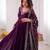 Wine anarkali suit set with embroidered dupatta