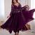 Wine anarkali suit set with embroidered dupatta