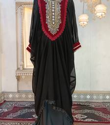 Black and maroon arabic takchita kaftan dress