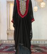 Black and maroon arabic takchita kaftan dress