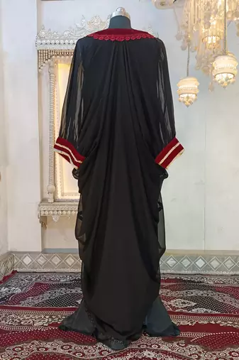 Black and maroon arabic takchita kaftan dress
