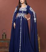 Navy blue moroccan style wedding kaftan