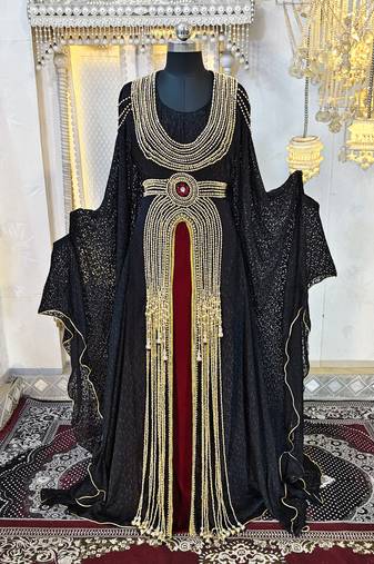Black islamic wedding party kaftan