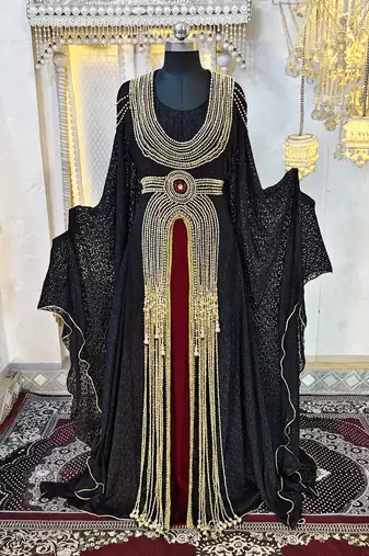 Black islamic wedding party kaftan