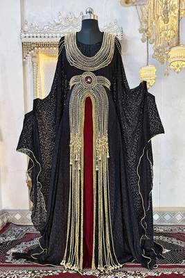 Black islamic wedding party kaftan 2