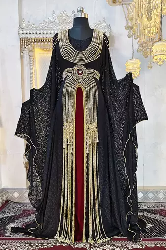 Black islamic wedding party kaftan