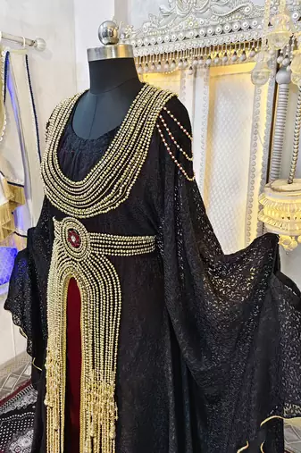Black islamic wedding party kaftan