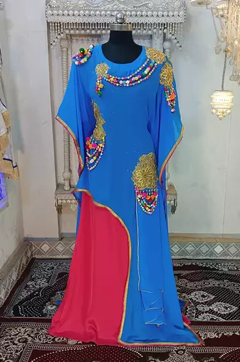 Firozi and gulal pink islamic kaftan
