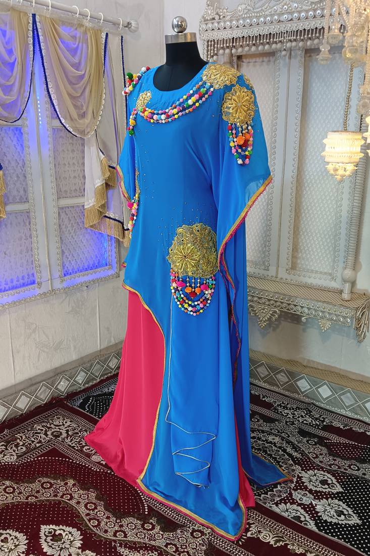 Firozi and gulal pink islamic kaftan