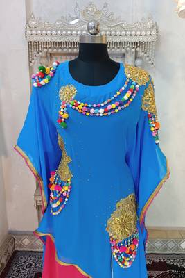 Firozi and gulal pink islamic kaftan 3