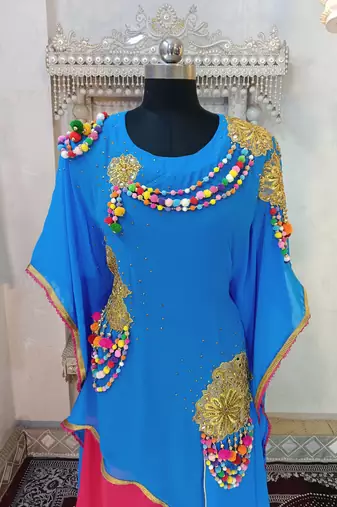 Firozi and gulal pink islamic kaftan