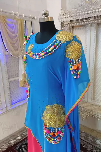 Firozi and gulal pink islamic kaftan