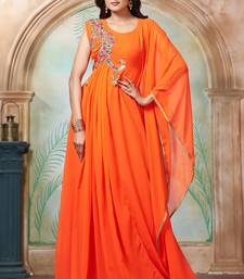 Orange designer islamic partywear caftan