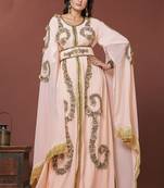 Light peach moroccan wedding kaftan