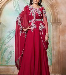 Maroon designer wedding party dress