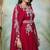 Maroon designer wedding party dress