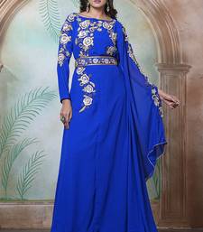 Royal blue moroccan wedding party wear kaftan