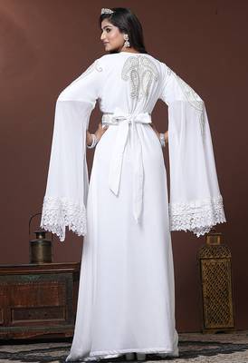 White moroccan islamic wedding designer caftan 4