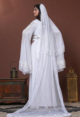 White moroccan islamic wedding designer caftan 5
