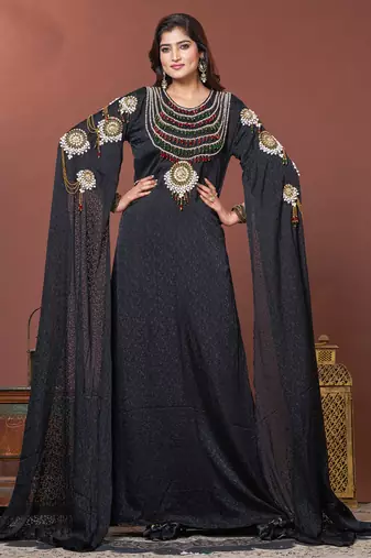Black designer takchita caftan