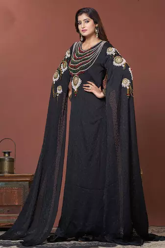 Black designer takchita caftan