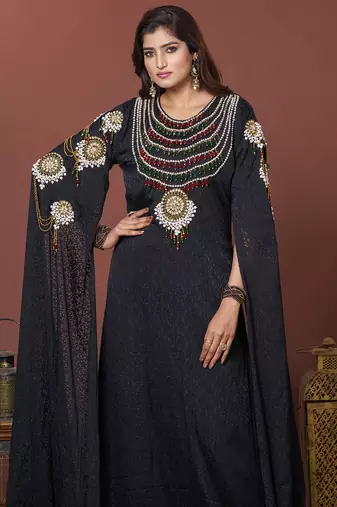 Black designer takchita caftan