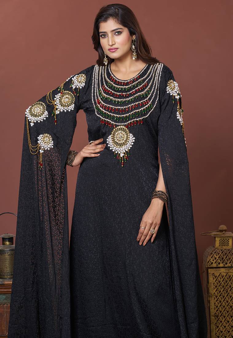 Black designer takchita caftan