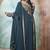 Dark grey and black georgette islamic party wear kaftan