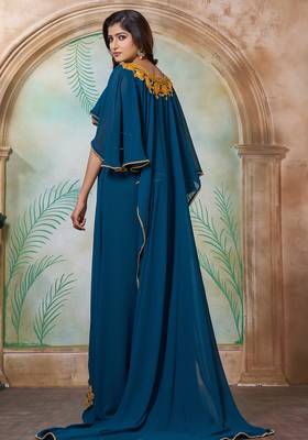 Bottle green designer arabic takchita wedding kaftan 4