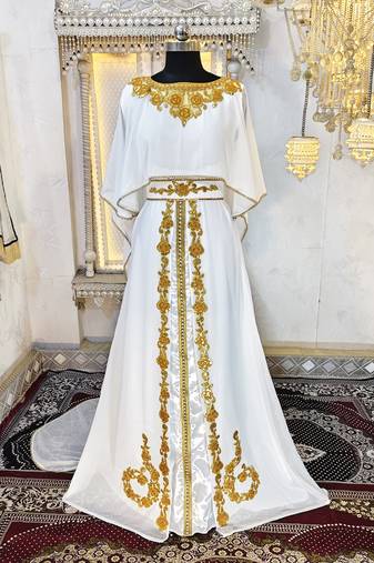 White designer arabic takchita wedding kaftan