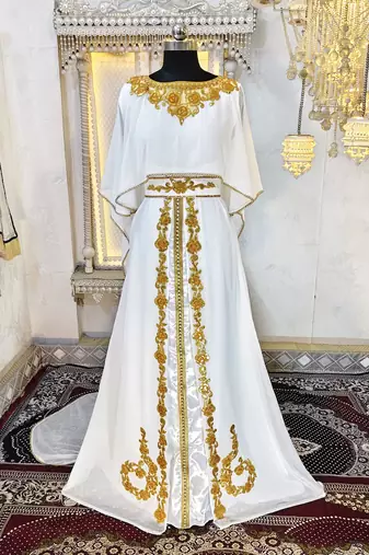 White designer arabic takchita wedding kaftan