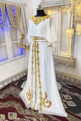 White designer arabic takchita wedding kaftan 3