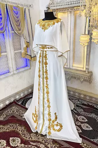 White designer arabic takchita wedding kaftan