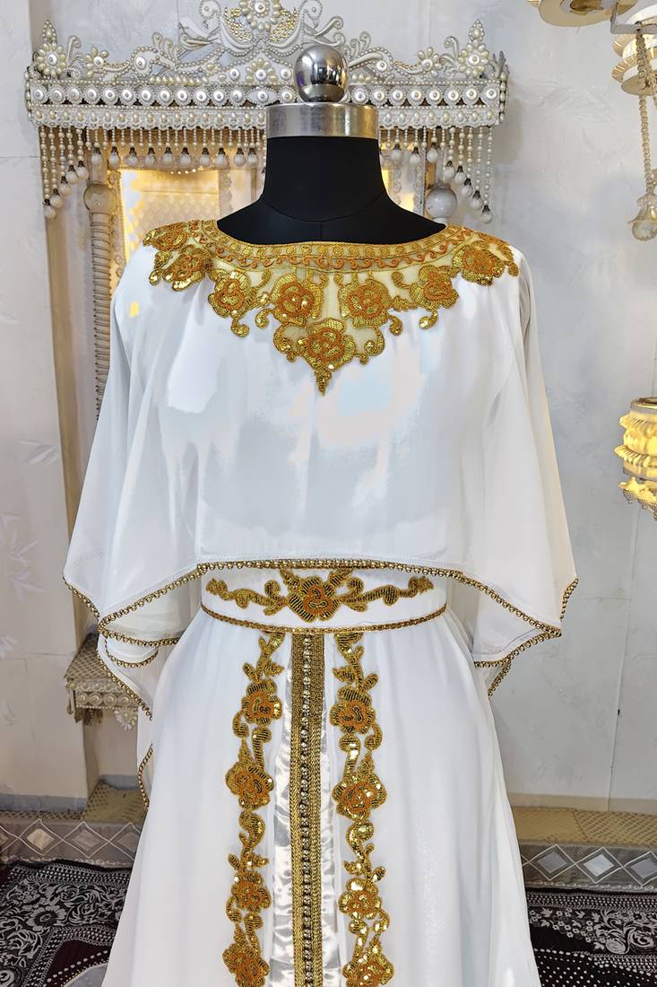 White designer arabic takchita wedding kaftan