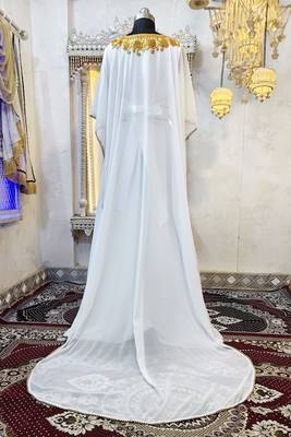 White designer arabic takchita wedding kaftan 5