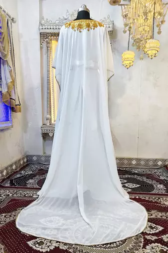 White designer arabic takchita wedding kaftan