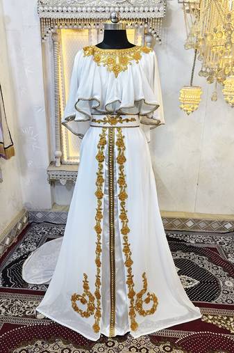 White designer arabic kaftan