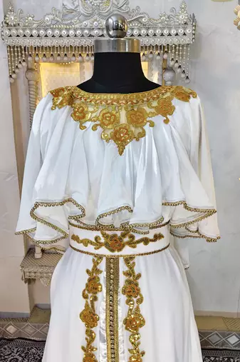 White designer arabic kaftan