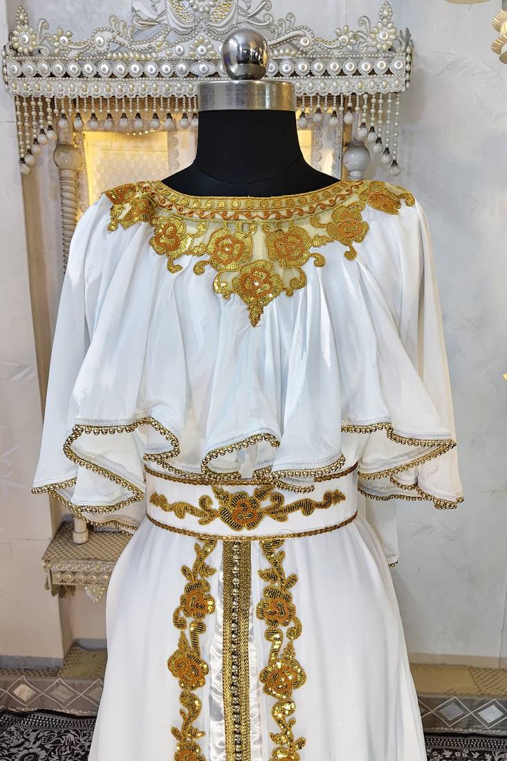 White designer arabic kaftan