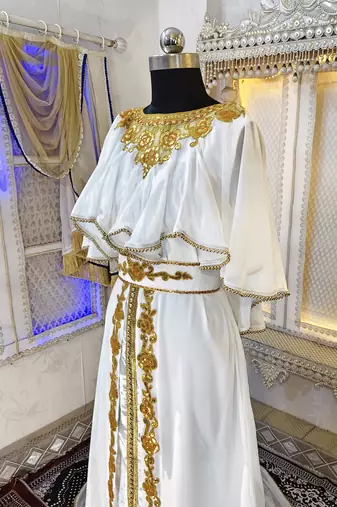 White designer arabic kaftan