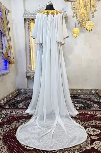 White designer arabic kaftan