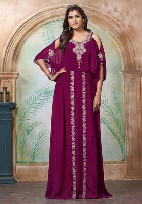 Violet arabic designer takchita kaftan 1