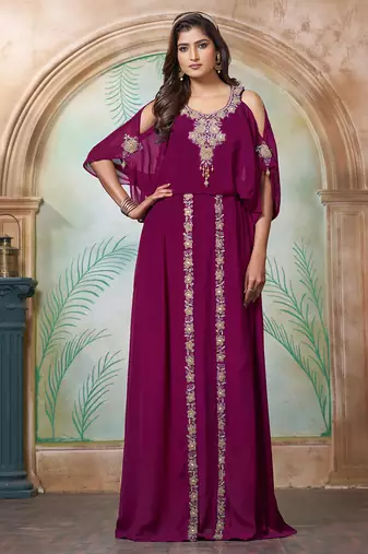 Violet arabic designer takchita kaftan