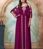 Violet arabic designer takchita kaftan