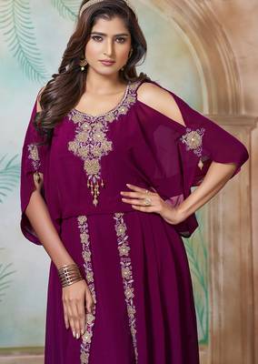 Violet arabic designer takchita kaftan 2
