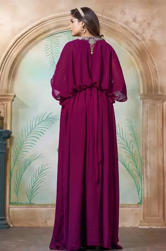 Violet arabic designer takchita kaftan