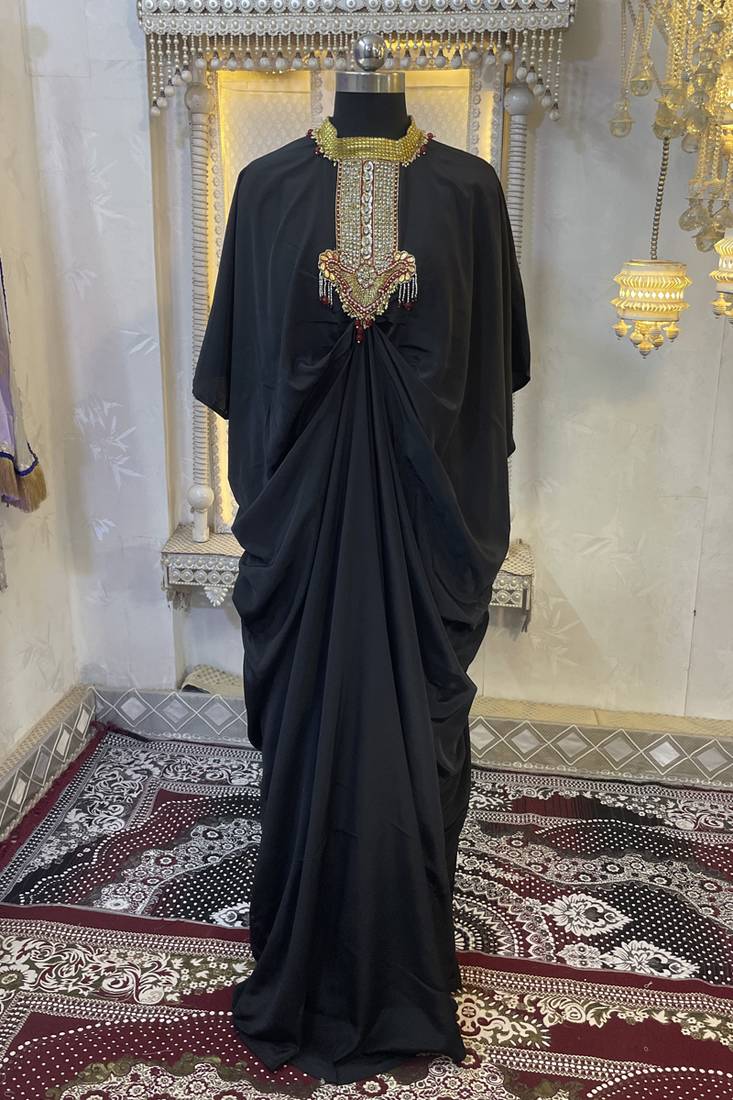 Black designer islamic takchita kaftan