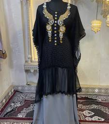Black moroccan kaftan party wear maxi gown